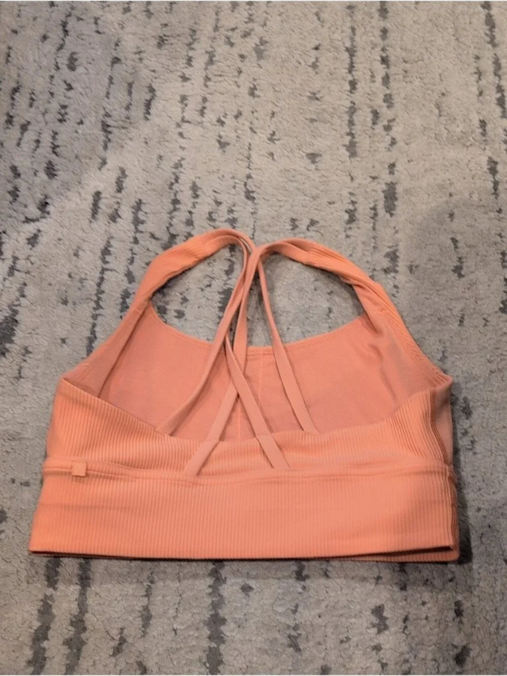 Lululemon Energy Longline Bra Ribbed Luxtreme *Medium Supp.  highlight Orange